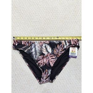 Hurley Women's Black Plant Print Bikini Bottom Size 2XL NWT